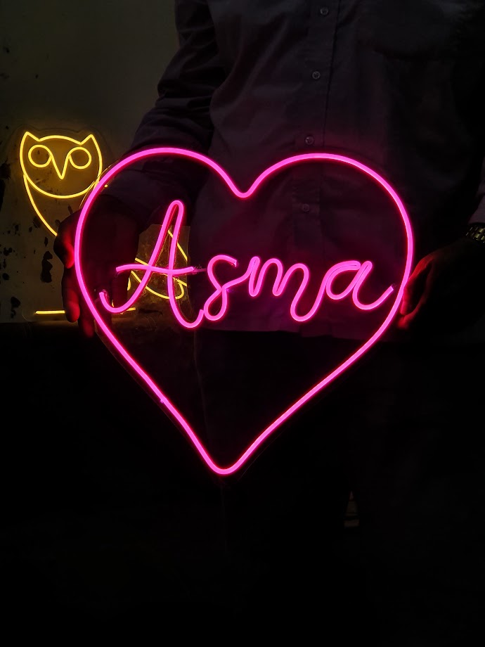 Custom Heart Shape Neon Name Sign