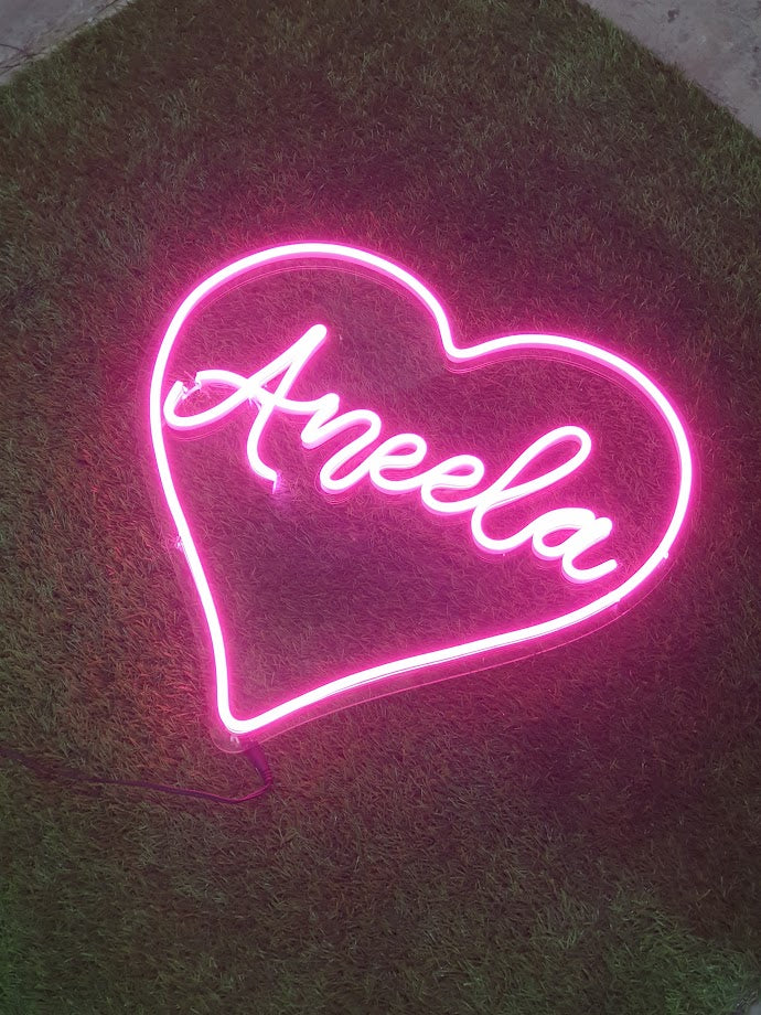 Custom Heart Shape Neon Name Sign
