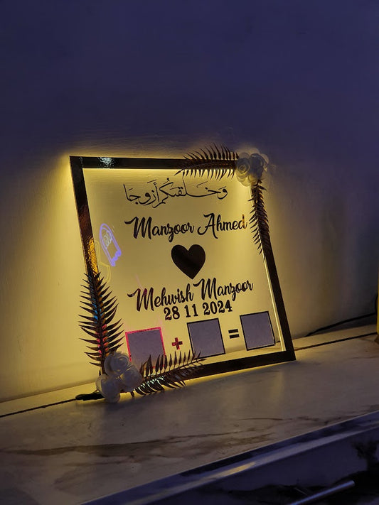 Couple Gold Plated Name Plate  ( With Light )